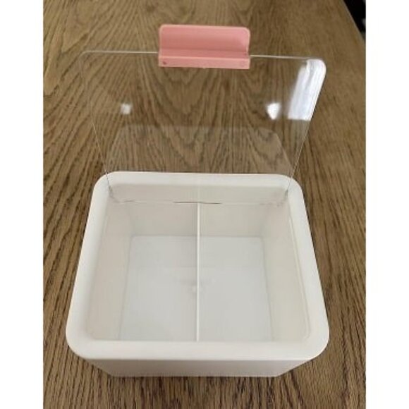 New 2 Slot Cotton Swab Ball Qtip Holder Jar Plastic Container Dispenser - Picture 2 of 2